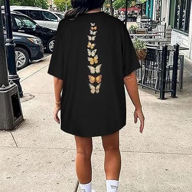 Bisiklet Yaka Baskılı T-shirt - Siyah -