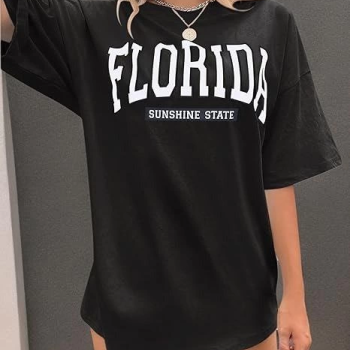 Bisiklet Yaka Baskılı T-shirt - Siyah -