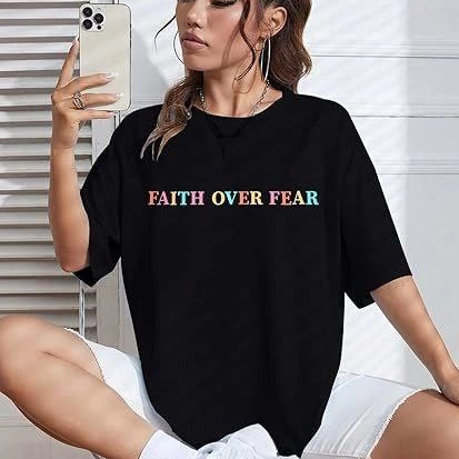 Bisiklet Yaka Baskılı T-shirt - Siyah -