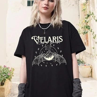 Bisiklet Yaka Baskılı T-shirt - Siyah -