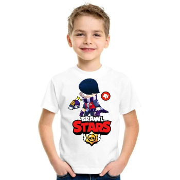 Bisiklet Yaka Kısa Kol Baskılı Çocuk T-Shirt - Beyaz