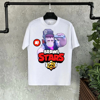 Bisiklet Yaka Kısa Kol Baskılı Çocuk T-Shirt - Beyaz