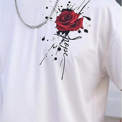 Bisiklet Yaka Kısa Kol Baskılı T-shirt - Beyaz -