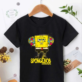 Bisiklet Yaka Kısa Kol   Baskılı T-Shirt - Siyah -