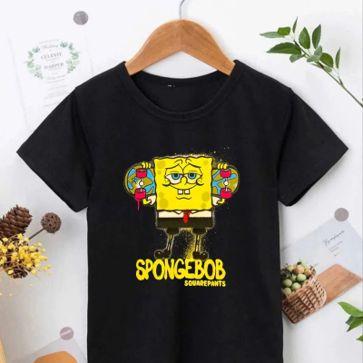 Bisiklet Yaka Kısa Kol   Baskılı T-Shirt - Siyah -