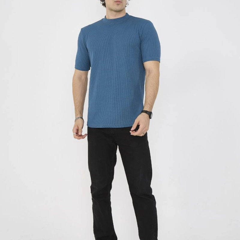 Bisiklet Yaka Slim fit T-Shirt- Turkuaz