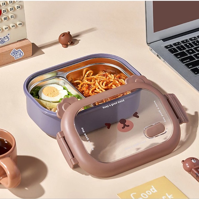 Bölmeli Paslanmaz Çelik Yemek Kutusu