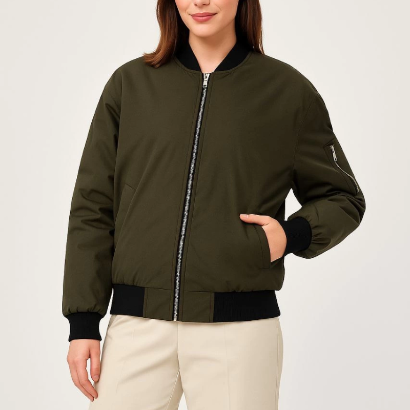 Bomber Mont Ceket - Haki -