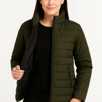 Bomber Mont Ceket – Su İtici Kumaş, Kapitone Astarlı, Fermuarlı, Kışlık - Haki -