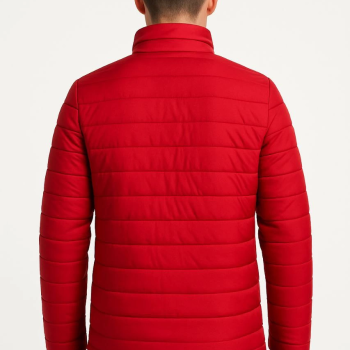 Bomber Mont Ceket – Su İtici Kumaş, Kapitone Astarlı, Fermuarlı, Kışlık - Kırmızı -