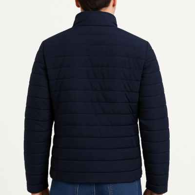 Bomber Mont Ceket – Su İtici Kumaş, Kapitone Astarlı, Fermuarlı, Kışlık - Lacivert -