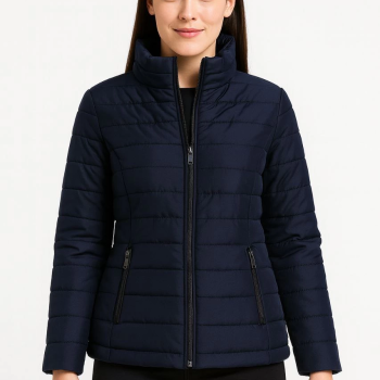 Bomber Mont Ceket – Su İtici Kumaş, Kapitone Astarlı, Fermuarlı, Kışlık - Lacivert -