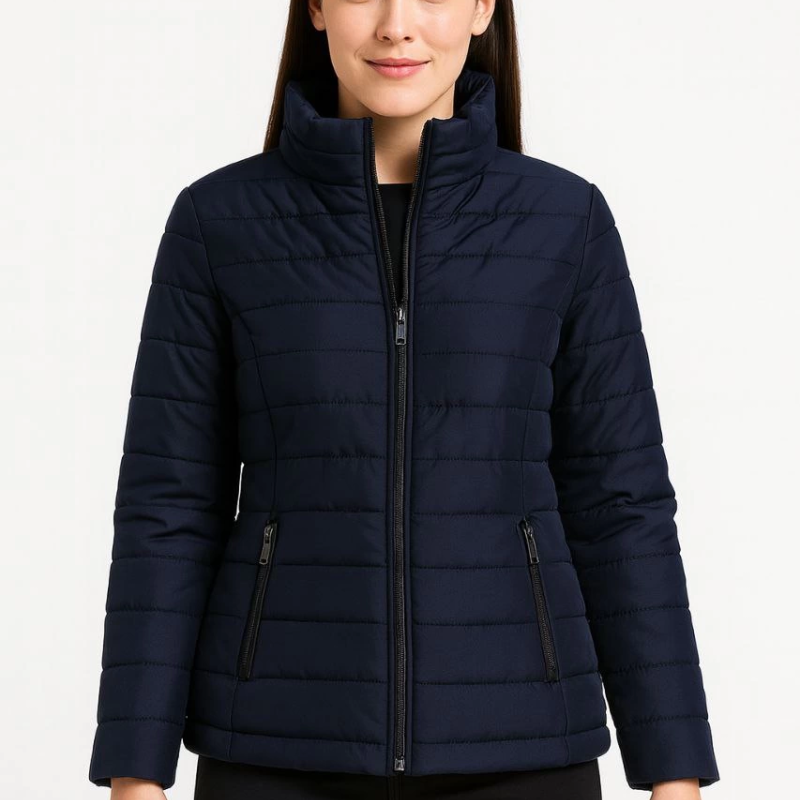 Bomber Mont Ceket – Su İtici Kumaş, Kapitone Astarlı, Fermuarlı, Kışlık - Lacivert -