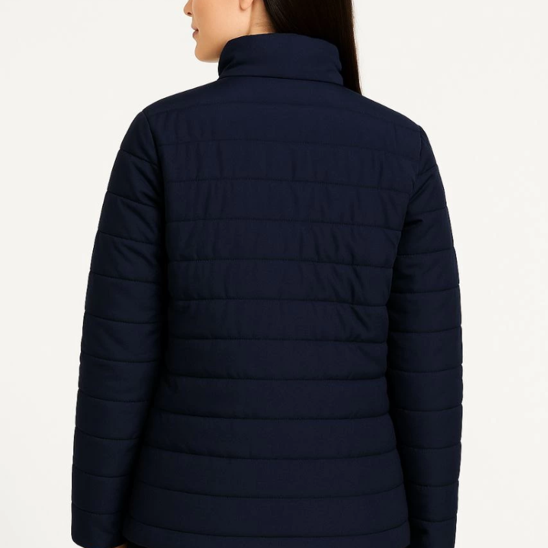 Bomber Mont Ceket – Su İtici Kumaş, Kapitone Astarlı, Fermuarlı, Kışlık - Lacivert -