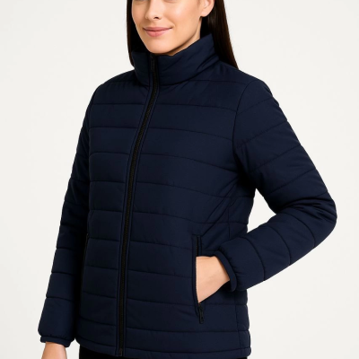 Bomber Mont Ceket – Su İtici Kumaş, Kapitone Astarlı, Fermuarlı, Kışlık - Lacivert -