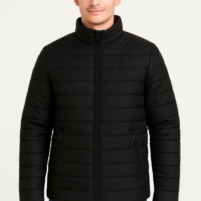 Bomber Mont Ceket – Su İtici Kumaş, Kapitone Astarlı, Fermuarlı, Kışlık - Siyah -