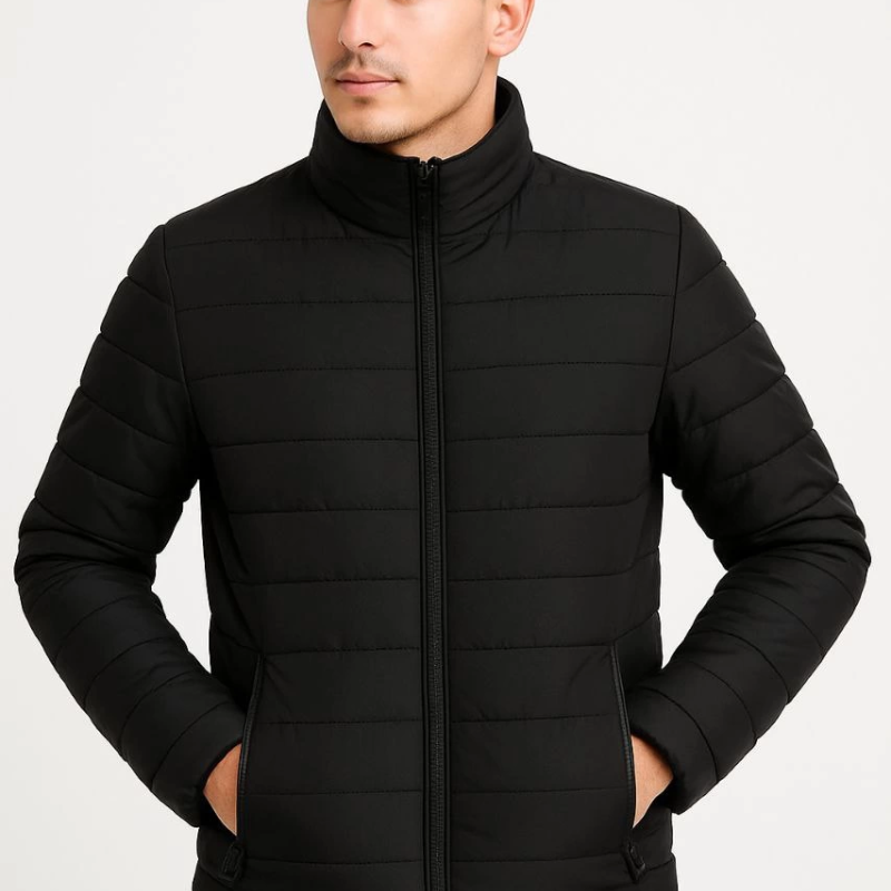 Bomber Mont Ceket – Su İtici Kumaş, Kapitone Astarlı, Fermuarlı, Kışlık - Siyah -