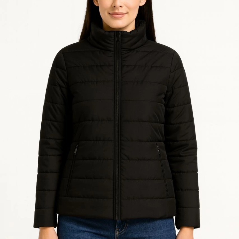 Bomber Mont Ceket – Su İtici Kumaş, Kapitone Astarlı, Fermuarlı, Kışlık - Siyah -