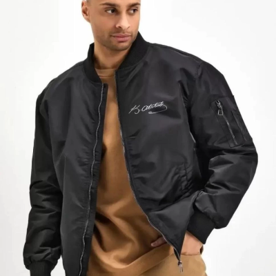 Bomber Mont – Siyah Renk, Atatürk Silüet Baskılı -