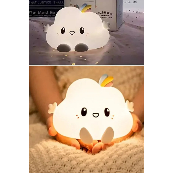 Bulut Tasarımlı Renk Değiştirebilen Dokunmatik Gece Lambası