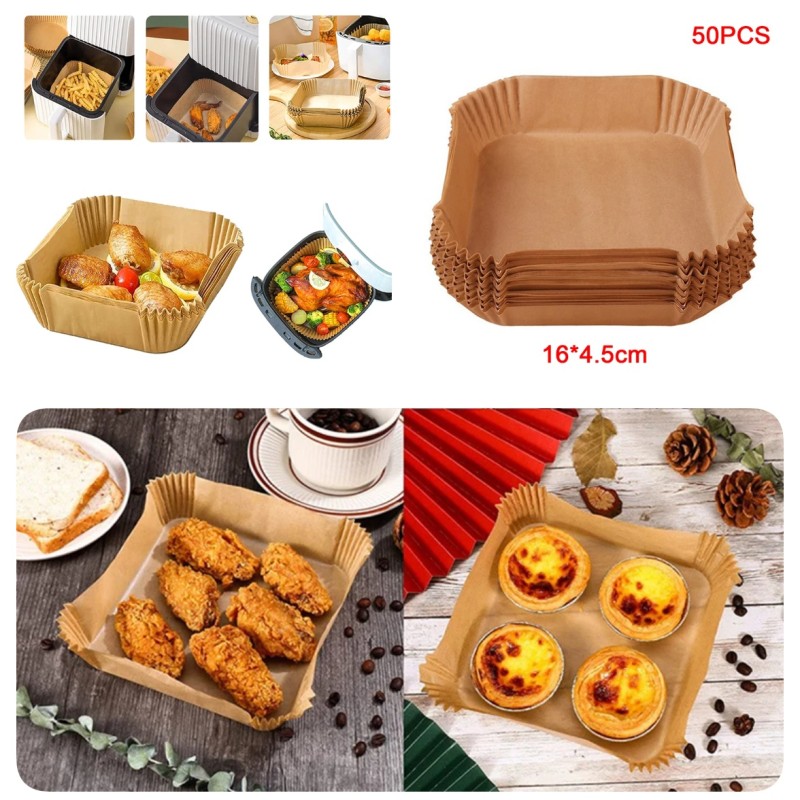 Büyük Boy Air Fryer Fritöz Pişirme Kağıdı 50 Adet