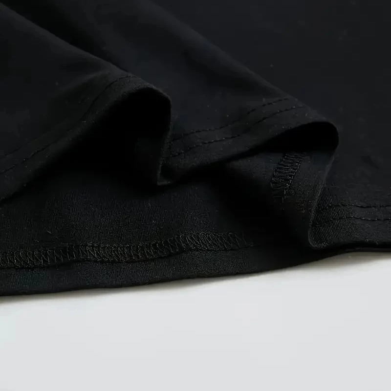 Büyük Boy Ayıcık Baskılı Bisiklet Yaka T-Shirt- Siyah -