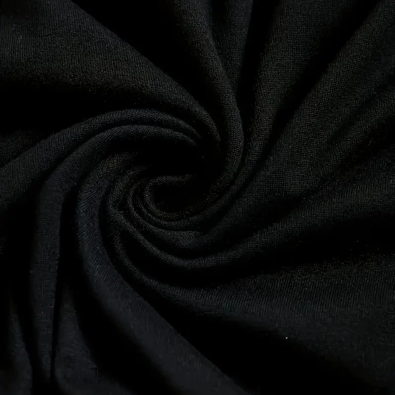 Büyük Boy Ayıcık Baskılı Bisiklet Yaka T-Shirt- Siyah -