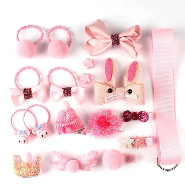 Çanta Kutulu Şirin Kız Çocuk Toka Seti - 18 Parça 