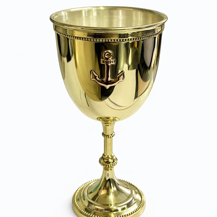 Çapa Desenli Pirinç Kadeh Bardak 