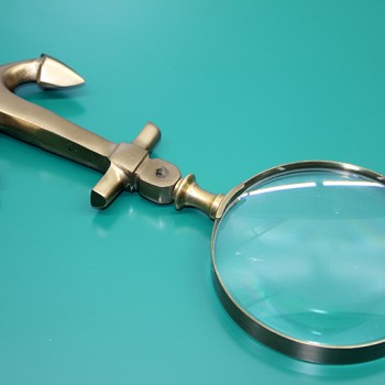 Çapa Tasarım Saplı Pirinç Büyüteç 