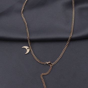 Çelik Rose Renk Çapa Tasarımlı Kadın Kolye