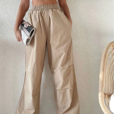 Cepli Paraşut Pantalon - Bej -