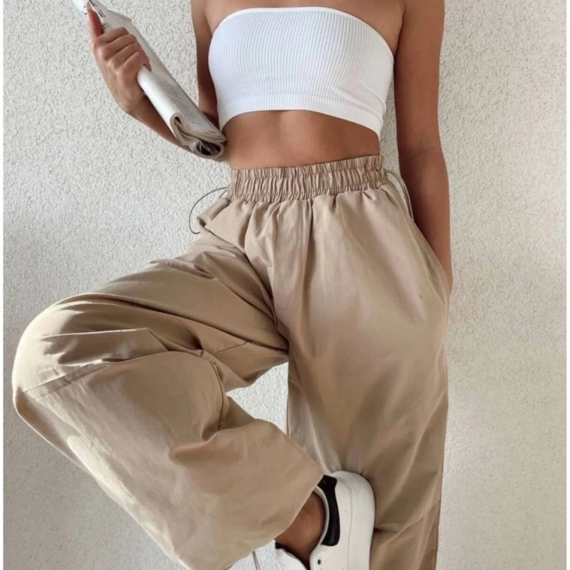 Cepli Paraşut Pantalon - Bej -