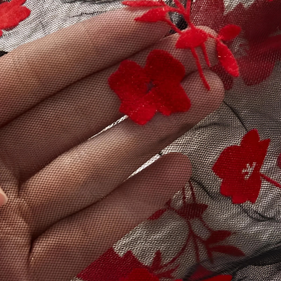 Çiçek Desenli Siyah Transparan Şortlu Gecelik TM1377 Siyah