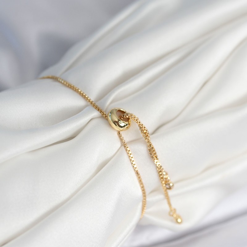 Çiçek Model Asansörlü Gold Renk Kadın Bileklik