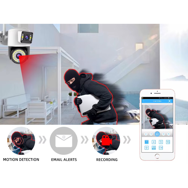 Çift Lensli Dış Mekan Wi-Fi Kamera 