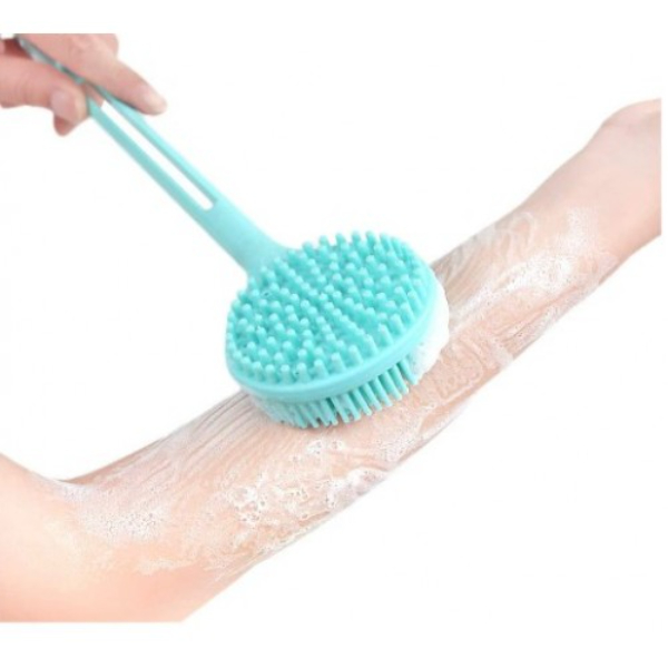 Çift Taraflı Silikon Uzun Saplı Banyo Fırçası
