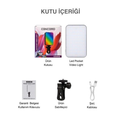 Clip-Fill Taşınabilir Mini RGB Led Selfie Işığı