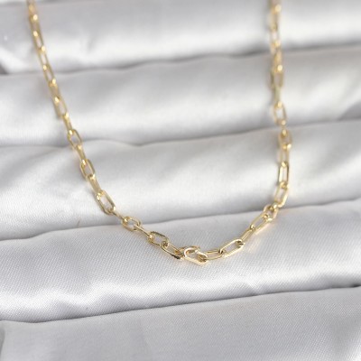 CM 14K Gold Renk Ataç Zincir Model 60 cm Kadın Kolye