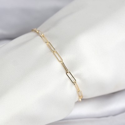 CM 14K Gold Renk Ataç Zincir Model Kadın Bileklik