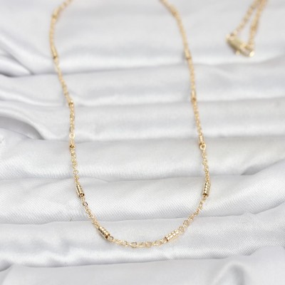 CM 14K Gold Renk Bar Zincir Model 60 cm Kadın Kolye