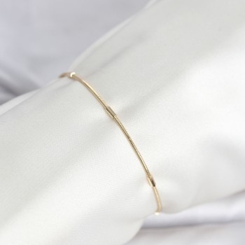 CM 14K Gold Renk Barlı Yılan Zincir Model Kadın Bileklik