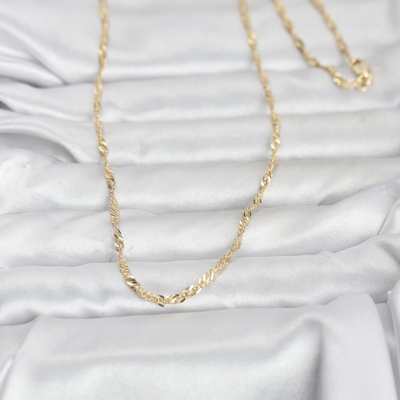 CM 14K Gold Renk Burgu Yassı Model 60 cm Kadın Kolye