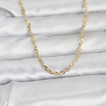 CM 14K Gold Renk Burgu Yassı Model 60 cm Kadın Kolye