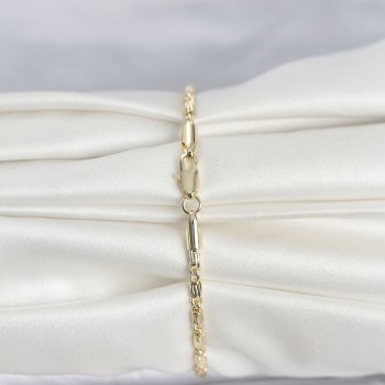 CM 14K Gold Renk Burgu Zincirli Model Kadın Bileklik