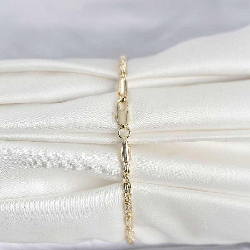 CM 14K Gold Renk Burgu Zincirli Model Kadın Bileklik