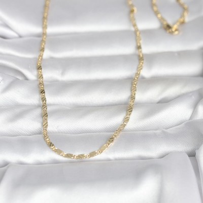 CM 14K Gold Renk Çizgi Lazer Model 60 cm Kadın Kolye