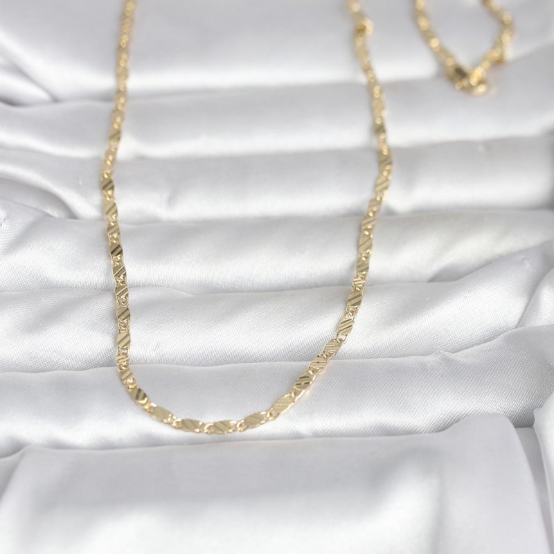 CM 14K Gold Renk Çizgi Lazer Model 60 cm Kadın Kolye