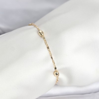 CM 14K Gold Renk Damla Topçuk Model Kadın Bileklik