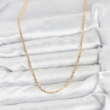 CM 14K Gold Renk Ezme Burgu Zincir Model 60 cm Kadın Kolye